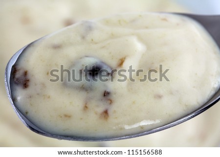 A Spoon of Delicious Low Fat Prune Flavored Yogurt
