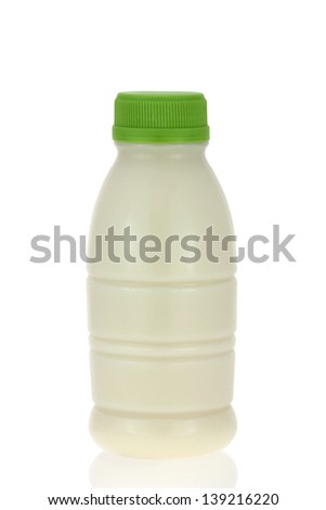 A Bottle of fresh Soy Milk (Soybean Milk, Soya) on white background
