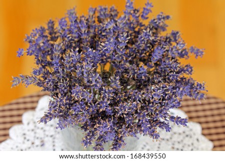 A vase of dried Lavender flowers to decorate the room