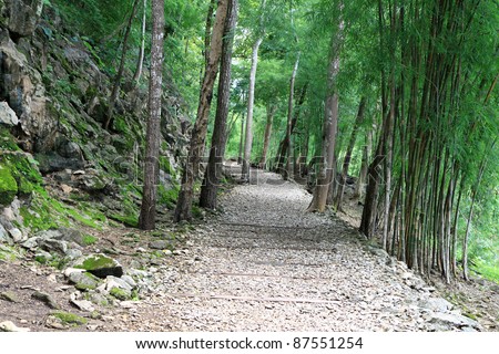 Hellfire Pass Trail, Death Railway - The Second World War memorial in Kanchanaburi, Thailand.