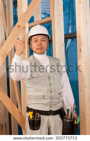 Carpenter of housing construction.