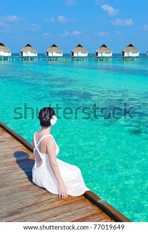 stock photo wedding woman in maldives