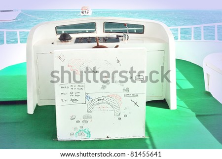 hand drawing of diving plan on a boat