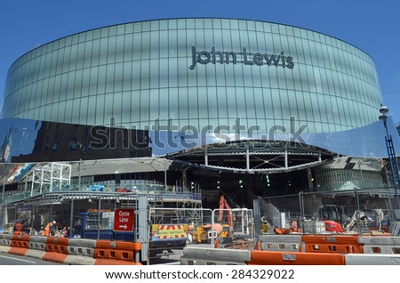 Birmingham, UK - June 4: construction of the new John Lewis store in Birmingham, UK on June 4, 2015. The store is due to open in September 2015 and will be the largest outside London.