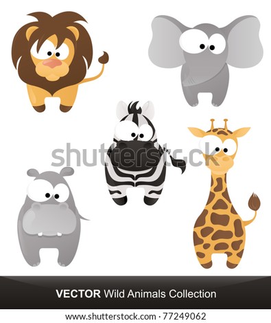 Wild Animals Vector Collection - 77249062 : Shutterstock