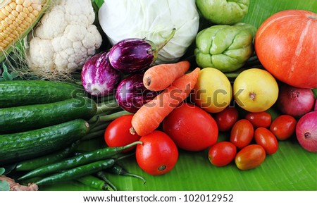 Fresh colorful vegetables from organic farm showing various vegetables including cucumber, tomato, brinjal, carrot etc.