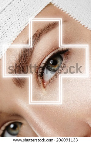 closeup shoot of a woman\'s eye. Healthy eyes concept