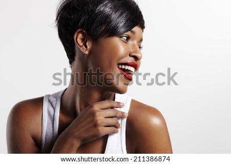 pretty black woman with ideal skin pretty black woman with ideal skin
