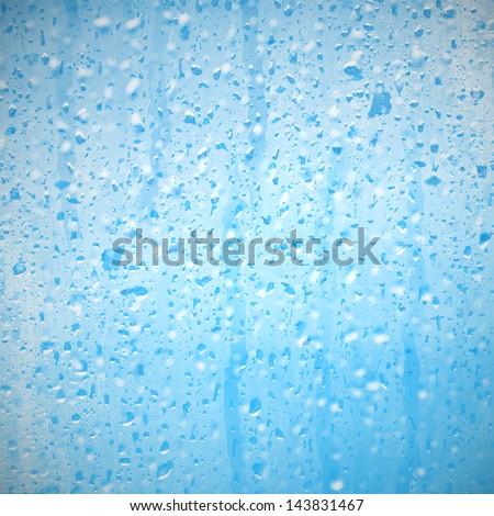 texture of blue water misted window