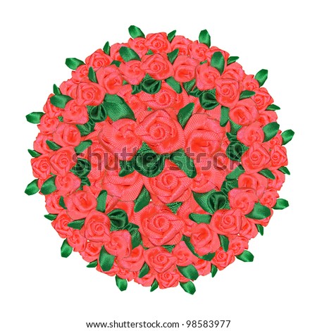 A bouquet of red roses on a white background