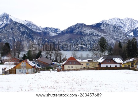 Winter scene of country side in Europe