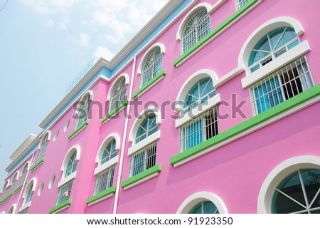 Pink building in Xishuangbanna, China