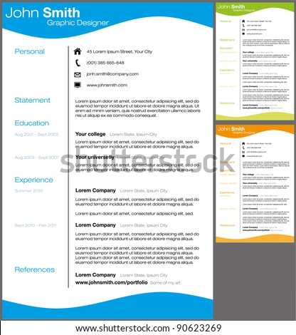 Resume template. Vector illustration