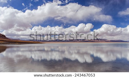 Mountains of Bolivia, altiplano, desert and green landscapes, trees and rocks, sand and water, sky and earth. Beautiful views of South America.