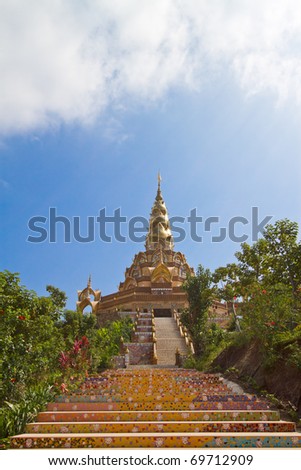 Pagoda on the way up the mountain in Thailand