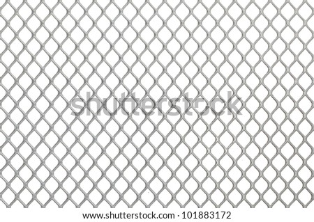 Iron chain fence on the white background