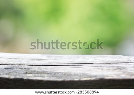 Blank wooden table for picnic in the open summer air