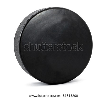 Hockey puck isolated on white