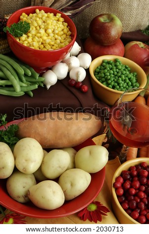 assorted Thanksgiving foods
