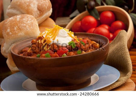 A Bowl Of Home Made Chili, Perfect Comfort Food