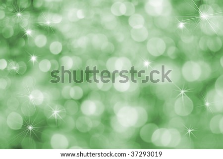 Fun Vibrant Green Holiday Background With Twinkle Stars