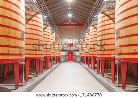 El Ciego, Spain - January 5, 2014: Interior Of Winery &Quot;Marques De Riscal&Quot;, Founded In 1858 Is One Of The Most Important Winery In La Rioja, Spain. They Produce Wines Of Very High Quality.