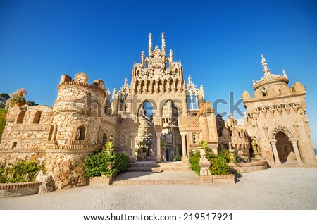 BENALMADENA, SPAIN - APRIL 28: Castle monument of Colomares on April 28, 2014. Is a monument honoring Cristopher Colombus and the discovery of America.