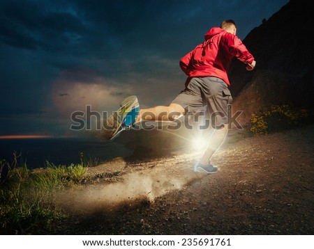 Jogger in the mountains.