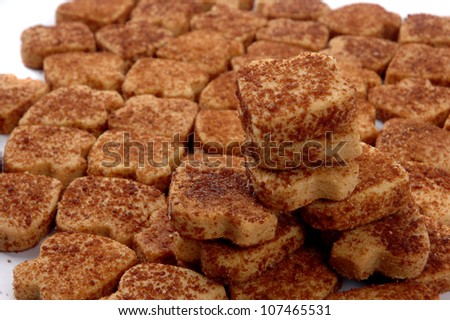 pattern and detailed  of pastries with red sugar sprinkles