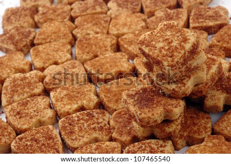 pattern and detailed  of pastries with red sugar sprinkles