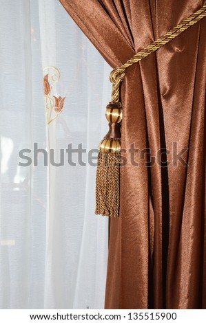brown silk curtain
