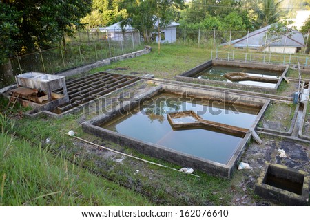 construction of drainage water filtration,built by the Dutch during the occupation in the city of Tarakan, Indonesia