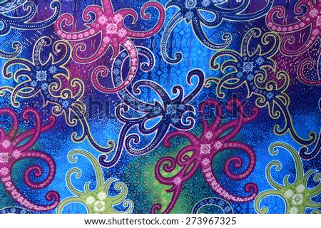 detailed patterns of Borneo Indonesia batik cloth
