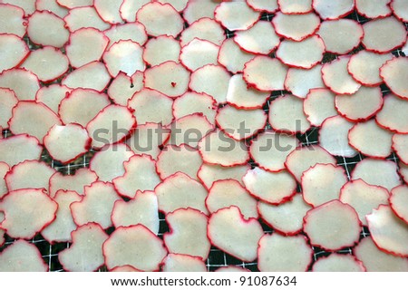 pattern that is being dried shrimp crackers