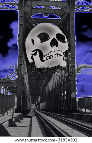 abstract photo of a railway bridge