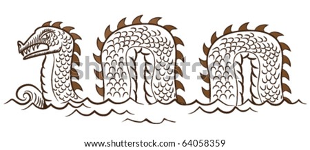 Sea Serpent Stock Vector Illustration 64058359 : Shutterstock