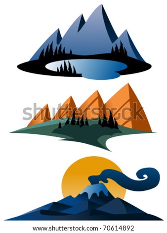 cartoon images of mountains. Cartoon Mountains Vector
