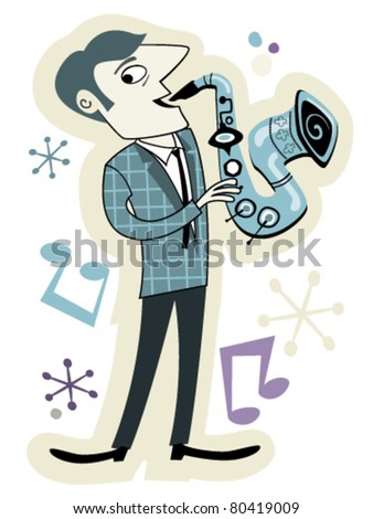 saxaphone player cartoon