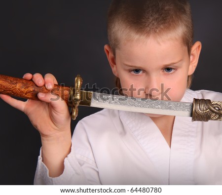 The boy with a Japanese sword