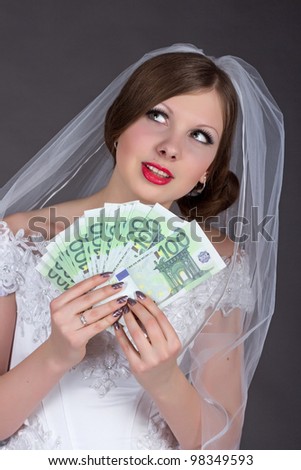 Fun Bride with money