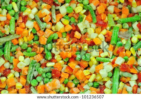 frozen vegetables, carrots, peas, corn