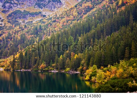 Landscape. Lake Sea Eye in the Tatry mountains