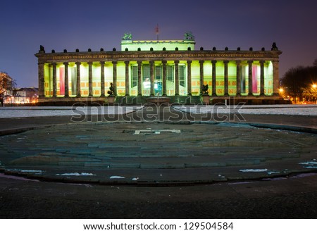 Altes Museum  in winter night