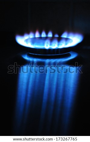 Propane butane gas flame burning