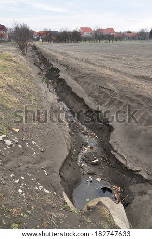 Environment destruction, soil earth erosion.
