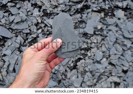 Slate, raw shale, geologic material