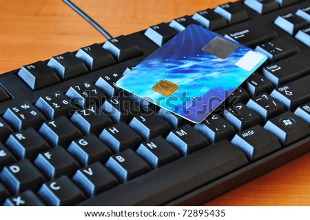 E-commerce, internet payment, card and PC keyboard