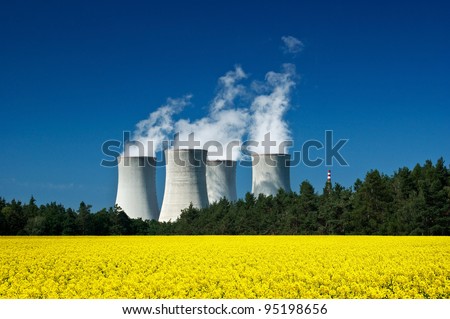 Nuclear power station, green energy, clean technology