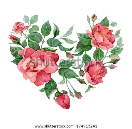 Floral abstract heart of roses Floral abstract heart of roses