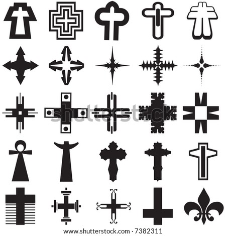 stock vector collection of vector crosses